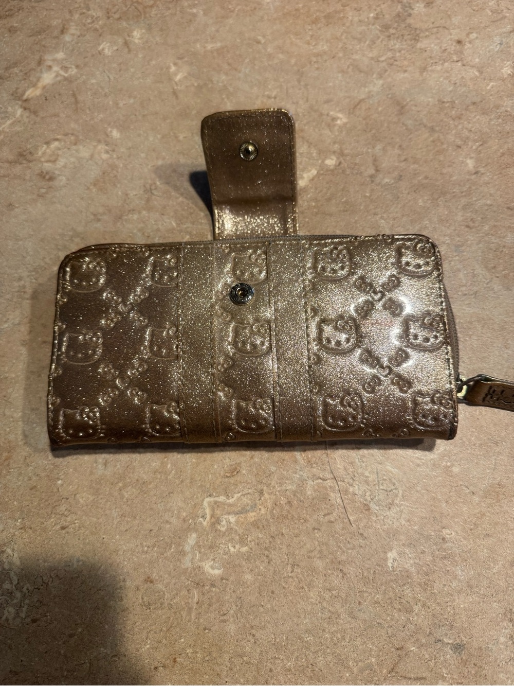Hello Kitty Metallic Bronze Embossed Wallet